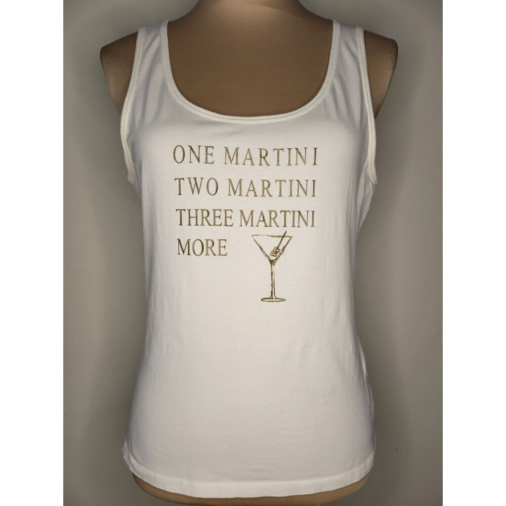 INC International Concepts White Martini Tank Large